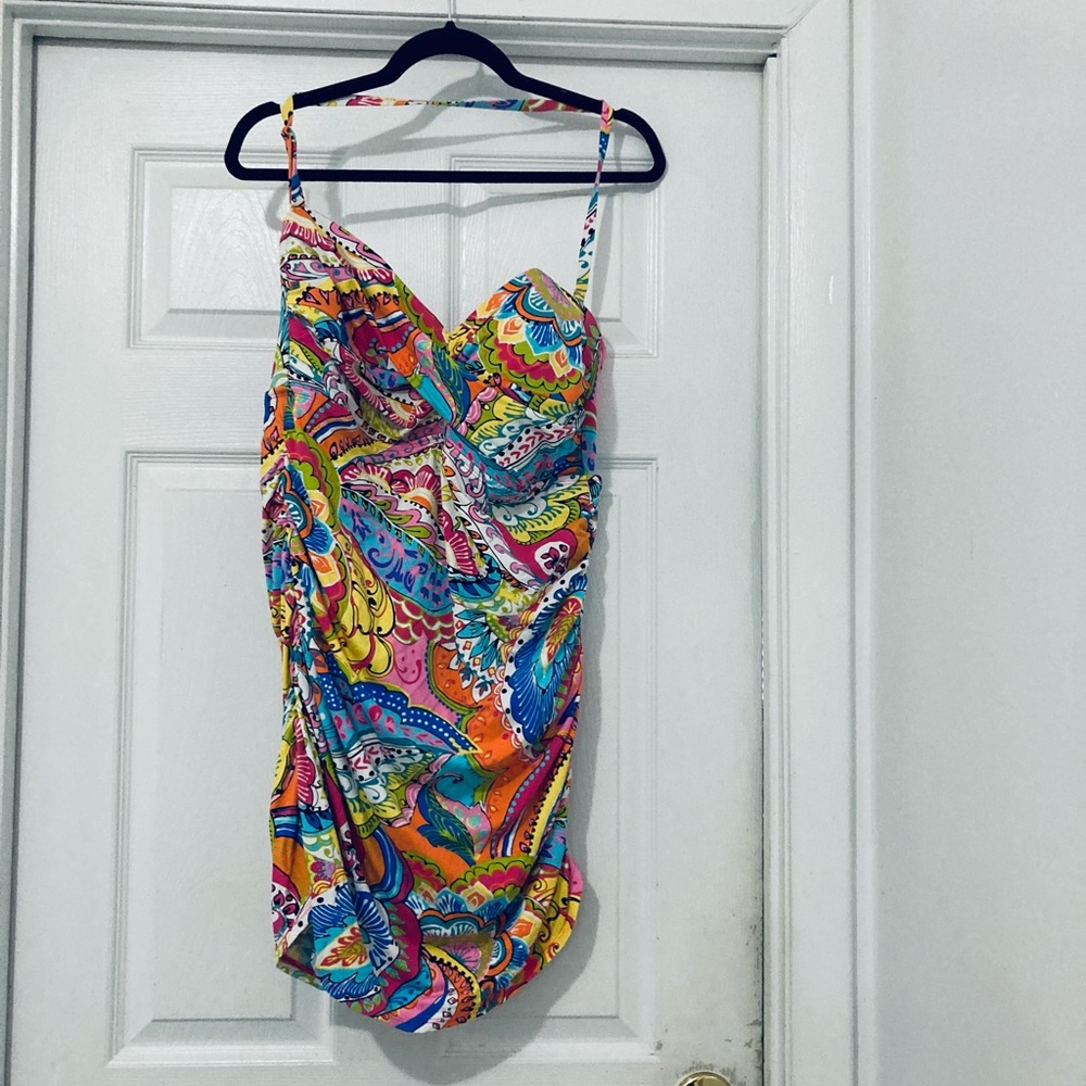 Colorful Paisley Print Dress Style BathingSuit